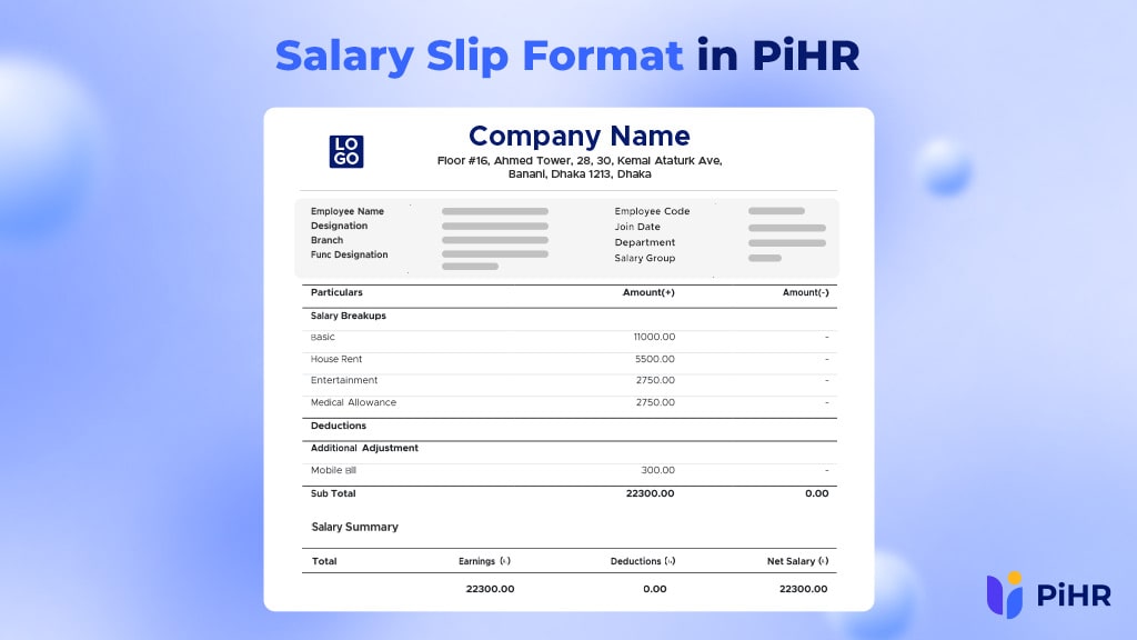 PiHR Salary Slip Format