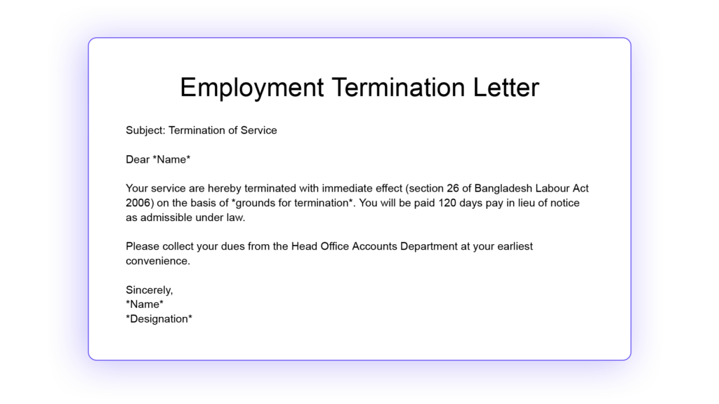 Employee Termination Letter - English